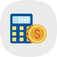 Calculator Flat Curve Icon vector