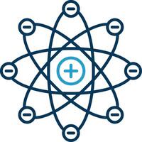 Atom Line Blue Two Color Icon vector