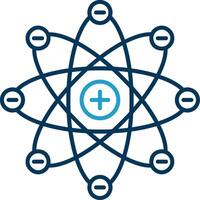 Atom Line Blue Two Color Icon vector