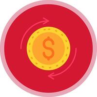 Dollar Flat Multi Circle Icon vector