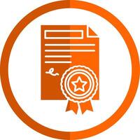 Agreement Glyph Orange Circle Icon vector