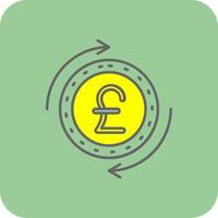 Pound Filled Yellow Icon vector