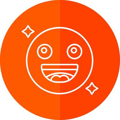 Smile Line Red Circle Icon