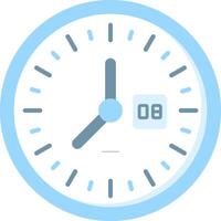 Clock Flat Light Icon vector