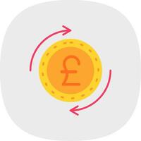 Pound Flat Curve Icon vector