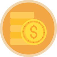 Coin Flat Multi Circle Icon vector