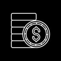 Coin Line Inverted Icon vector