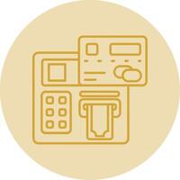 Atm Line Yellow Circle Icon vector