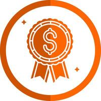 Reward Glyph Orange Circle Icon vector