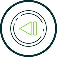 Previous Line Circle Icon vector