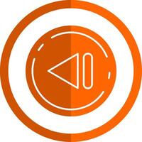 Previous Glyph Orange Circle Icon vector