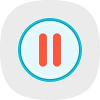 Pause Flat Curve Icon vector