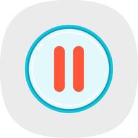 Pause Flat Curve Icon vector