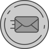 Send Line Filled Greyscale Icon vector