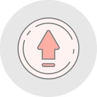 Up Line Filled Light Circle Icon vector