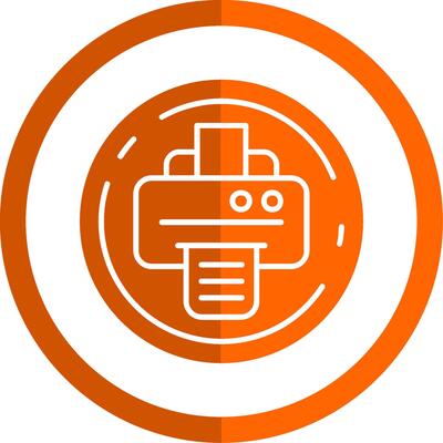 print Glyph Orange Circle Icon