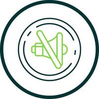 Mute Line Circle Icon vector