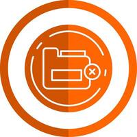 Delete Glyph Orange Circle Icon vector