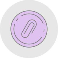 Attach Line Filled Light Circle Icon vector