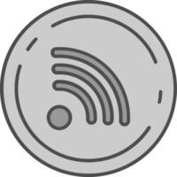 Rss Line Filled Greyscale Icon vector