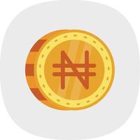 naira plano curva icono vector