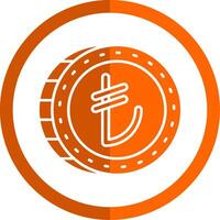 turco glifo naranja circulo icono vector