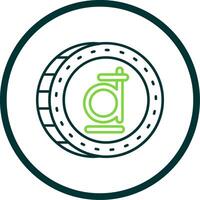 Dong Line Circle Icon vector