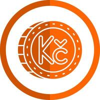 Koruna Glyph Orange Circle Icon vector