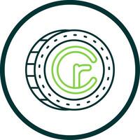 Cruzeiro Line Circle Icon vector