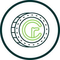 Cruzeiro Line Circle Icon vector