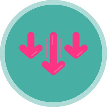 Decrease Flat Multi Circle Icon vector