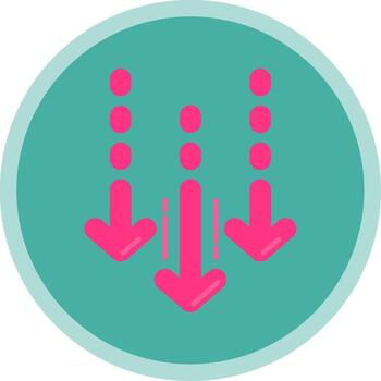 Decrease Flat Multi Circle Icon vector