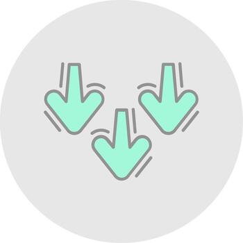 Decrease Line Filled Light Circle Icon vector