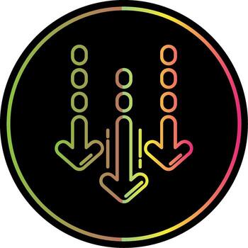 Decrease Line Gradient Due Color Icon vector