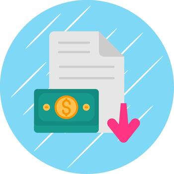 Decrease Flat Blue Circle Icon vector