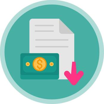 Decrease Flat Multi Circle Icon vector