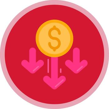 Decrease Flat Multi Circle Icon vector