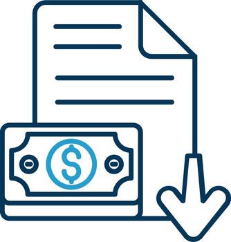 Decrease Line Blue Two Color Icon vector