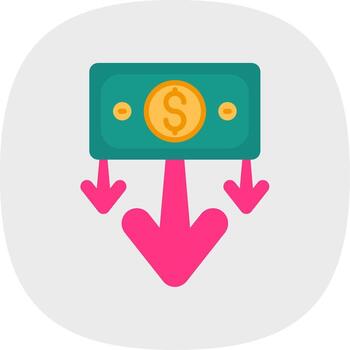 Decrease Flat Curve Icon vector
