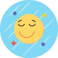 Relieved Flat Blue Circle Icon vector