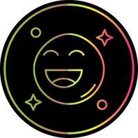 Happy Line Gradient Due Color Icon vector