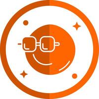 Cool Glyph Orange Circle Icon vector