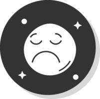 Sad Glyph Grey Circle Icon vector