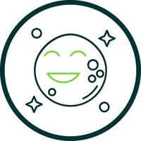 Moon Line Circle Icon vector