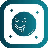 Drooling Glyph Gradient Round Corner Icon vector