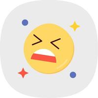 Anguish Flat Curve Icon vector