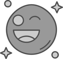 Wink Line Filled Greyscale Icon vector