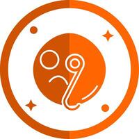 Detective Glyph Orange Circle Icon vector