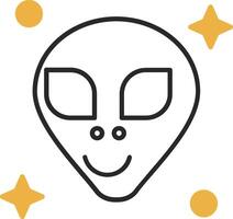 Alien Skined Filled Icon vector