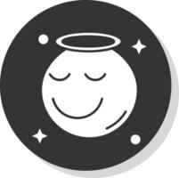 Angel Glyph Grey Circle Icon vector